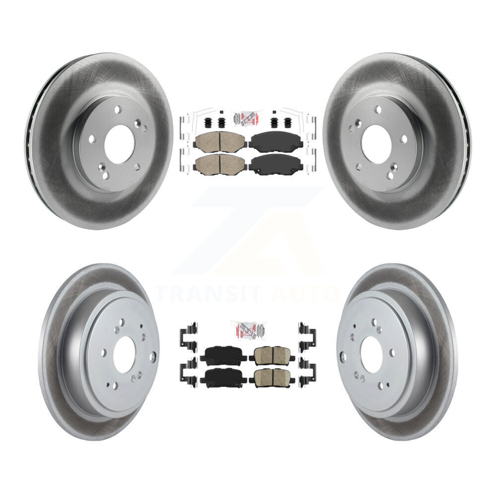 Front Rear Ceramic Pads And Coated Disc Brake Rotors Kit For 2003-2008 Honda Pilot KGA-102250