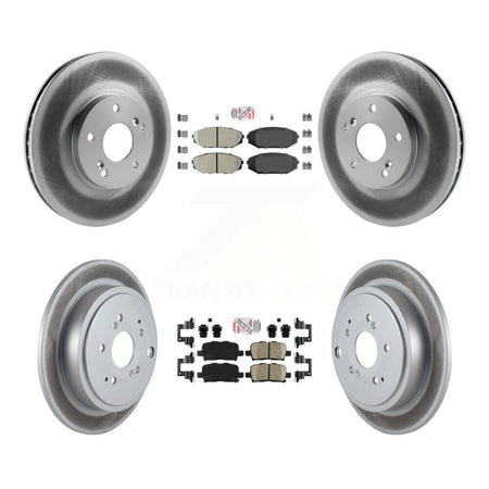 Front Semi-Metallic Rear Ceramic Pad Coated Disc Brake Rotors Kit For 2001-2002 Acura MDX KGA-102251