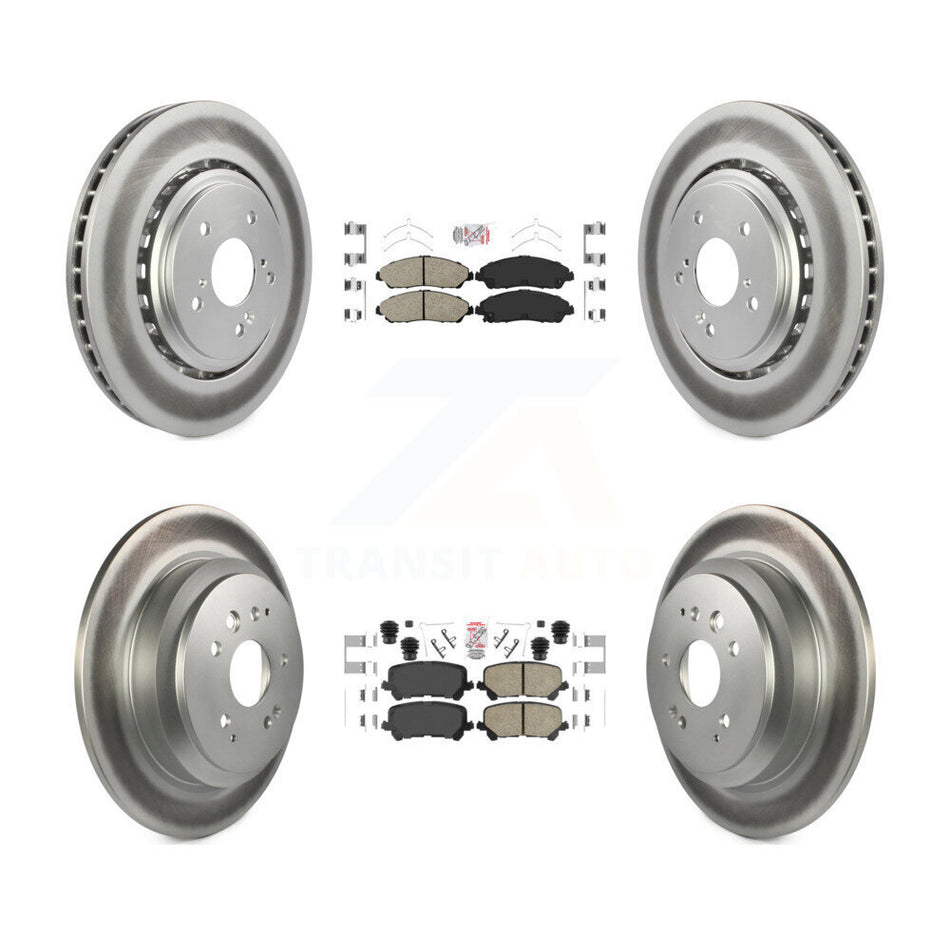 Front Rear Ceramic Pads And Coated Disc Brake Rotors Kit For 2014-2016 Acura MDX KGA-102254