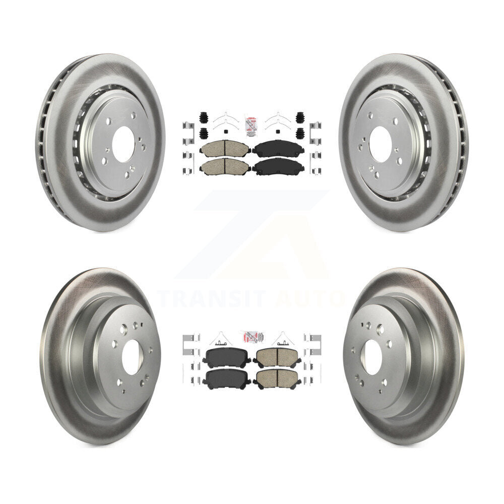 Front Rear Ceramic Pads And Coated Disc Brake Rotors Kit For 2014-2016 Acura MDX KGA-102255