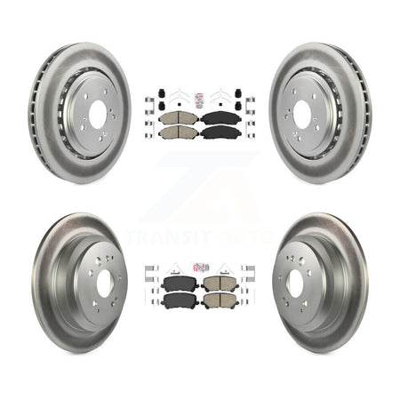 Front Rear Ceramic Pads And Coated Disc Brake Rotors Kit For 2014-2016 Acura MDX KGA-102255