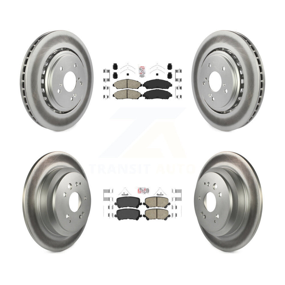 Front Rear Ceramic Pads And Coated Disc Brake Rotors Kit For 2014-2016 Acura MDX KGA-102255
