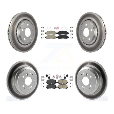 Front Rear Ceramic Pads And Coated Disc Brake Rotors Kit For Honda Pilot Ridgeline KGA-102258