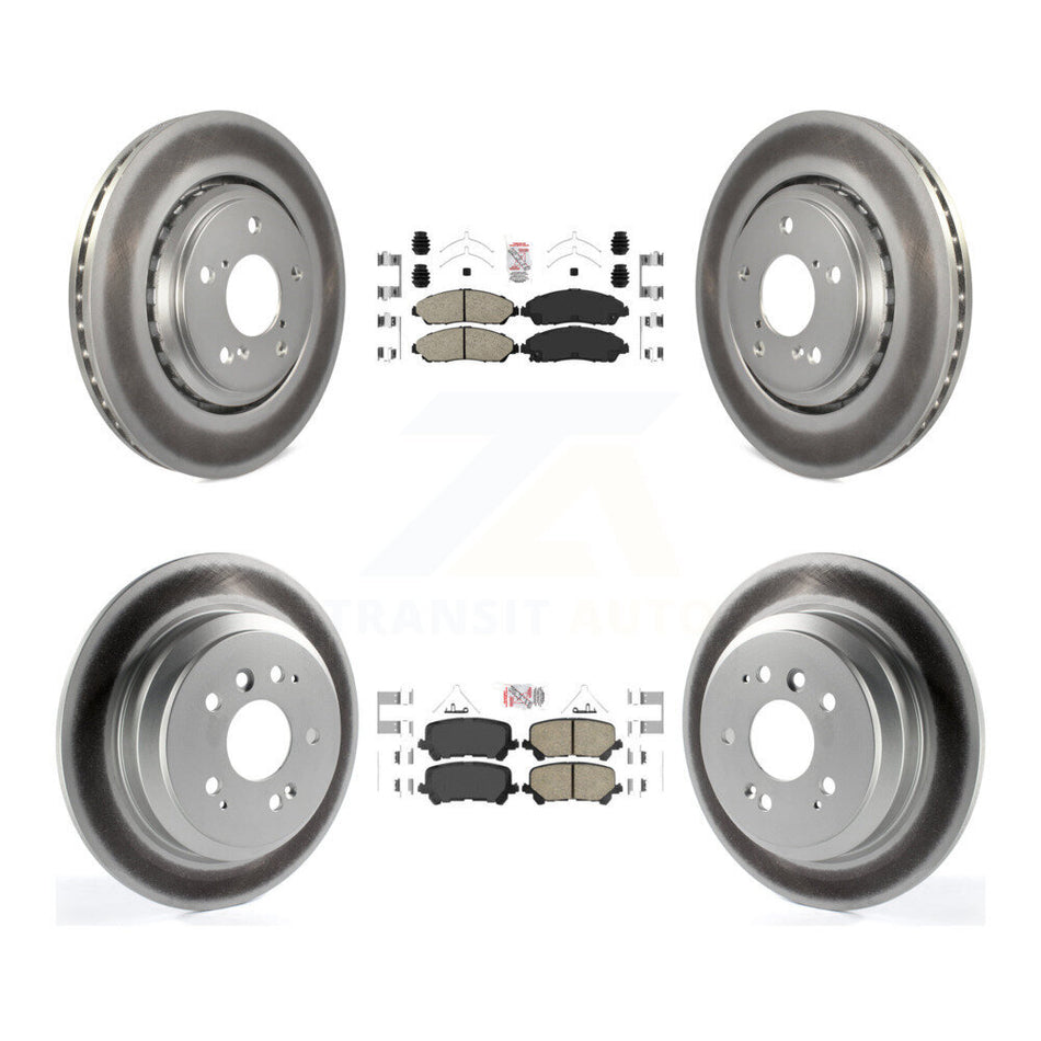 Front Rear Ceramic Pads And Coated Disc Brake Rotors Kit For Honda Pilot Ridgeline KGA-102259
