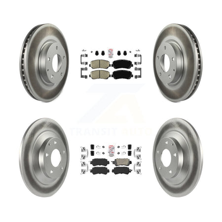 Front Rear Ceramic Pads And Coated Disc Brake Rotors Kit For 2013-2015 Mazda CX-5 KGA-102265