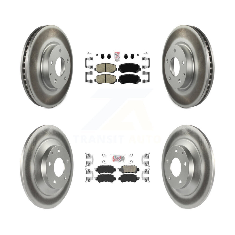Front Rear Ceramic Pads And Coated Disc Brake Rotors Kit For 2013-2015 Mazda CX-5 KGA-102267