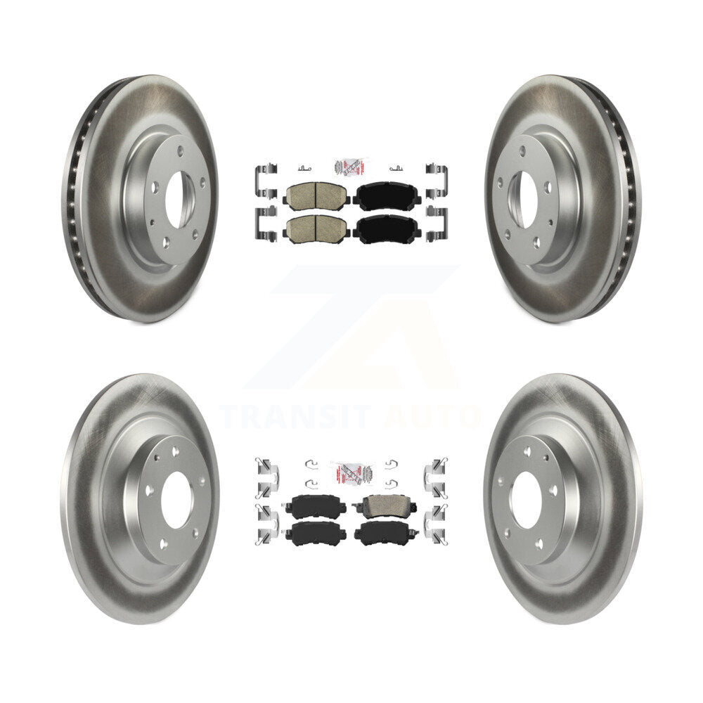 Front Rear Ceramic Pads And Coated Disc Brake Rotors Kit For 2013-2015 Mazda CX-5 KGA-102268