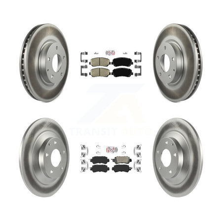 Front Rear Ceramic Pads And Coated Disc Brake Rotors Kit For 2013-2015 Mazda CX-5 KGA-102268