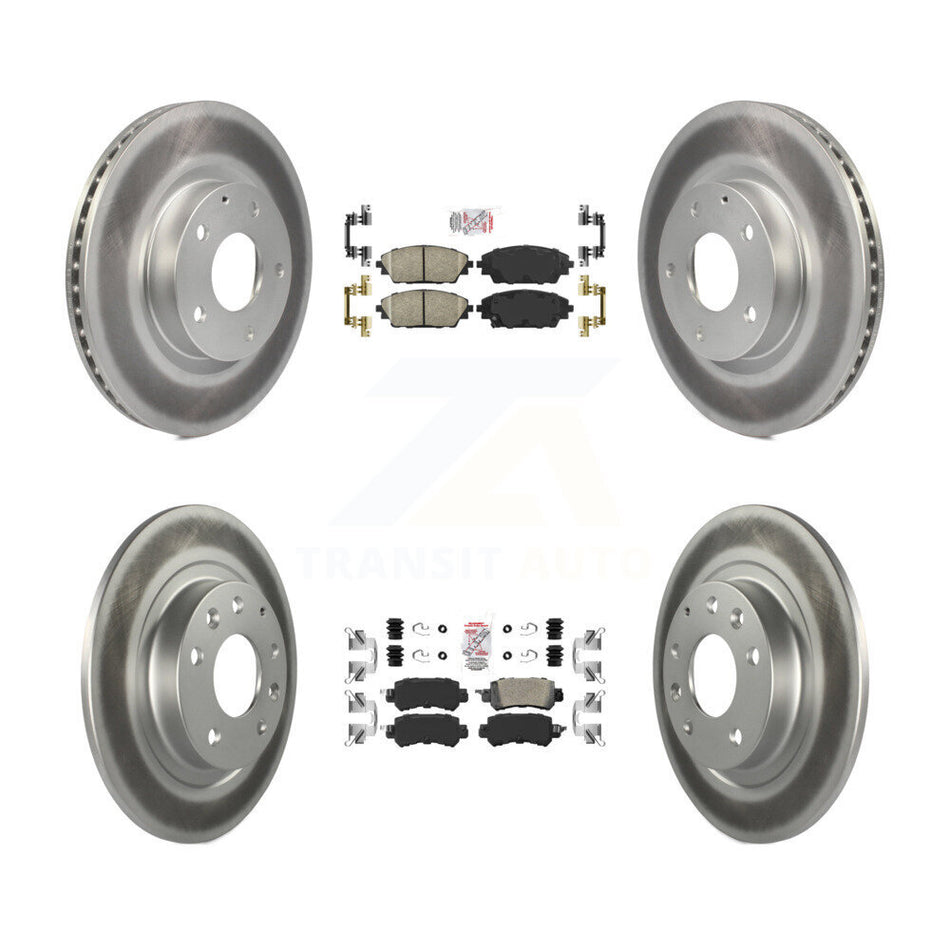 Front Rear Ceramic Pads And Coated Disc Brake Rotors Kit For 2016-2018 Mazda CX-3 AWD KGA-102271