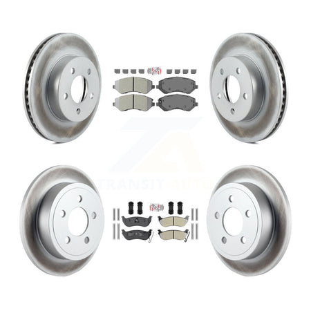 Front Rear Semi-Metallic Pads And Coated Disc Brake Rotors Kit For 2003-2007 Jeep Liberty KGA-102275