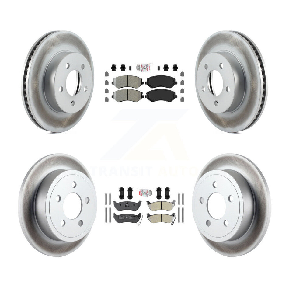 Front Rear Semi-Metallic Pads And Coated Disc Brake Rotors Kit For 2003-2007 Jeep Liberty KGA-102276