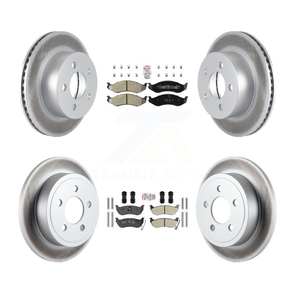 Front Rear Semi-Metallic Pad Coated Brake Rotor Kit For Jeep Wrangler TJ Disc rear brakes KGA-102279