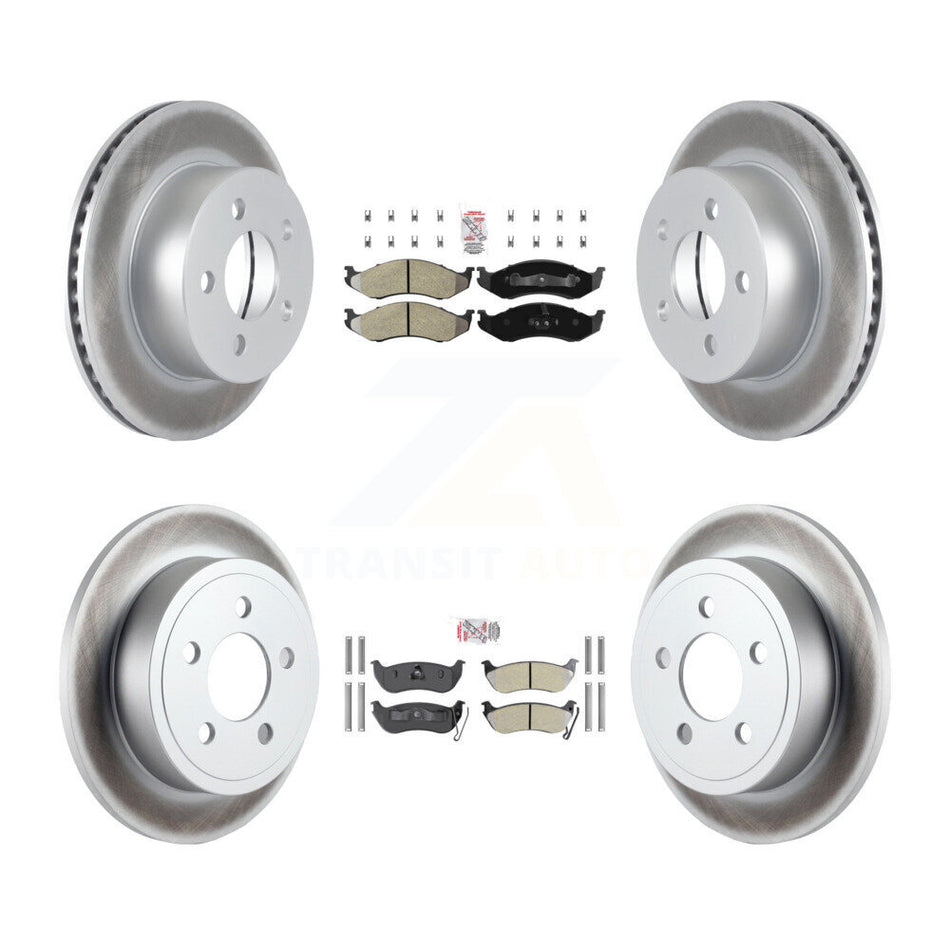 Front Rear Semi-Metallic Pad Coated Brake Rotor Kit For Jeep Wrangler TJ Disc rear brakes KGA-102280