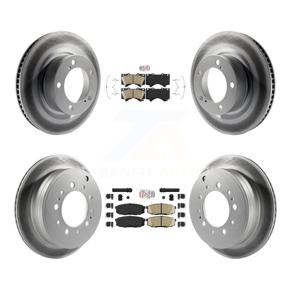 Front Rear Ceramic Pad Coated Brake Rotors Kit For Toyota Tundra Sequoia Lexus LX570 Land KGA-102286