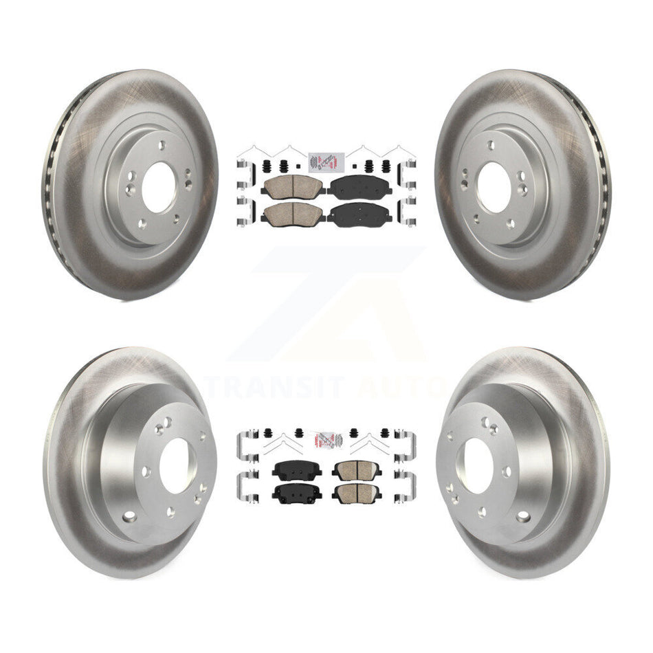 Front Rear Ceramic Pads And Coated Disc Brake Rotors Kit For Hyundai Santa Fe XL KGA-102287