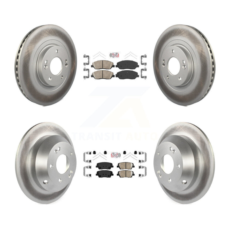 Front Rear Ceramic Pads And Coated Disc Brake Rotors Kit For Hyundai Santa Fe XL KGA-102288