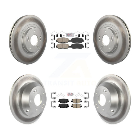 Front Rear Ceramic Pads And Coated Disc Brake Rotors Kit For Hyundai Santa Fe XL KGA-102289