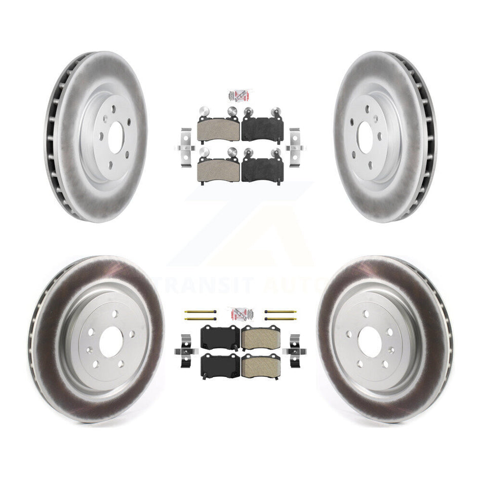 Front Rear Semi-Metallic Pad Coat Disc Brake Rotors Kit For 2010-2015 Chevrolet Camaro SS KGA-102295