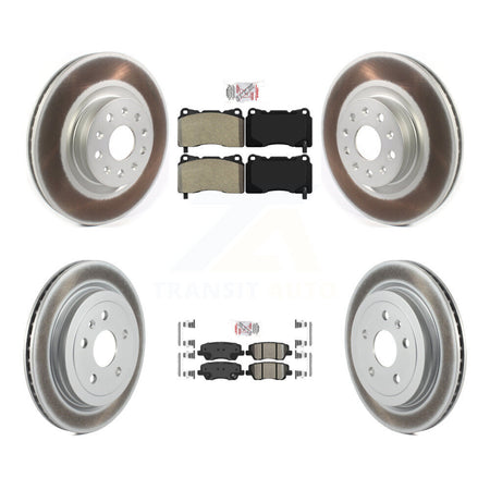 Front Semi-Metallic Rear Ceramic Pads And Coated Disc Brake Rotors Kit For Cadillac CTS KGA-102305