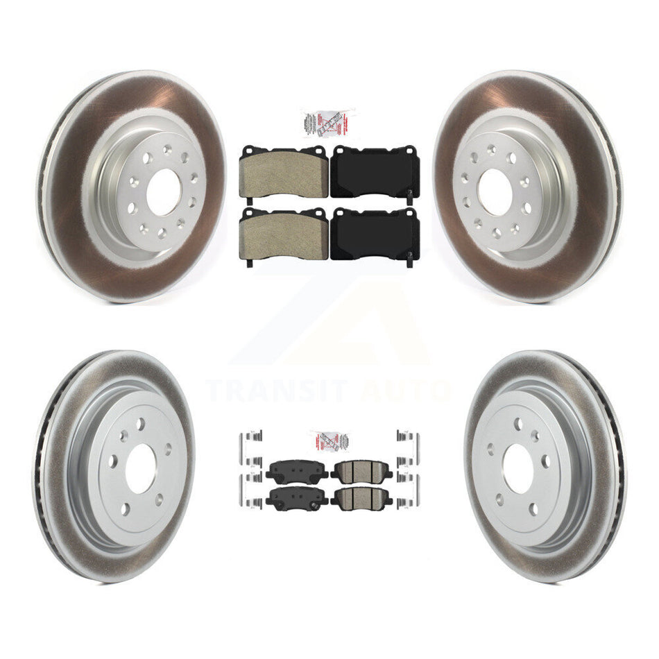 Front Semi-Metallic Rear Ceramic Pads And Coated Disc Brake Rotors Kit For Cadillac CTS KGA-102305