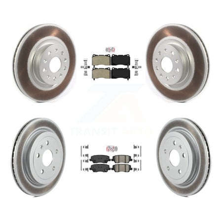 Front Semi-Metallic Rear Ceramic Pads And Coated Disc Brake Rotors Kit For Cadillac CTS KGA-102308