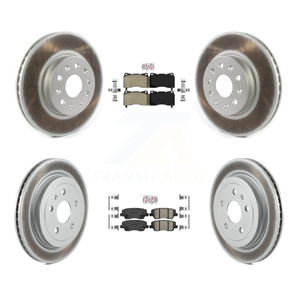 Front Semi-Metallic Rear Ceramic Pads And Coated Disc Brake Rotors Kit For Cadillac CTS KGA-102309