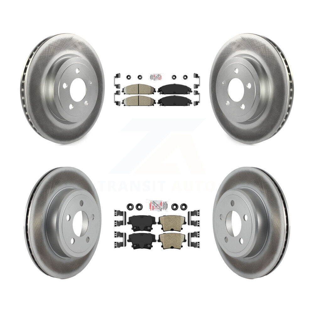 Front Rear Ceramic Pad & Coated Brake Rotor Kit For Dodge Charger Chrysler 300 Challenger KGA-102319