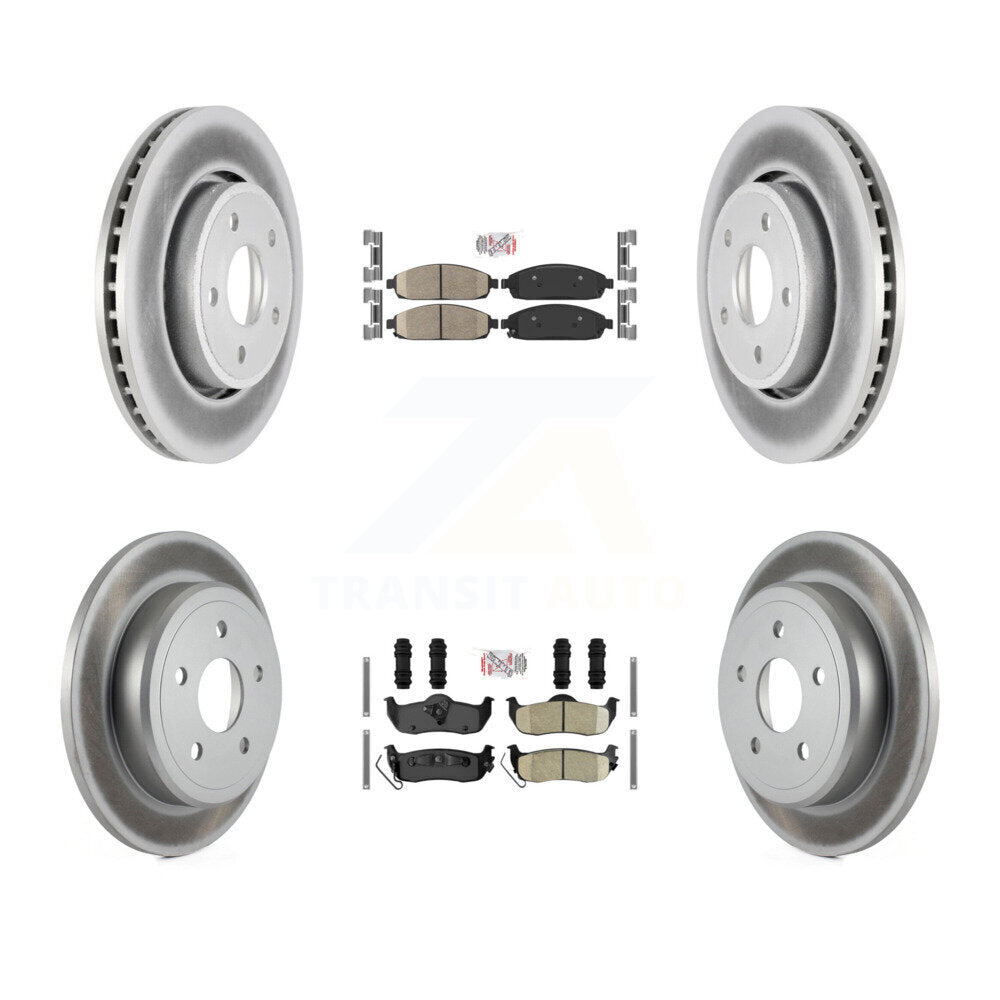 Front Rear Ceramic Pad And Coated Disc Brake Rotors Kit For Jeep Grand Cherokee Commander KGA-102386