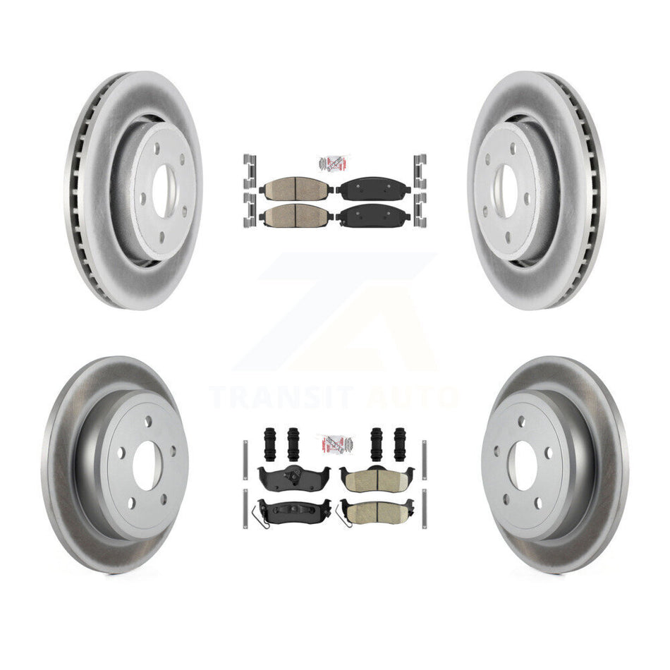 Front Rear Ceramic Pad And Coated Disc Brake Rotors Kit For Jeep Grand Cherokee Commander KGA-102386