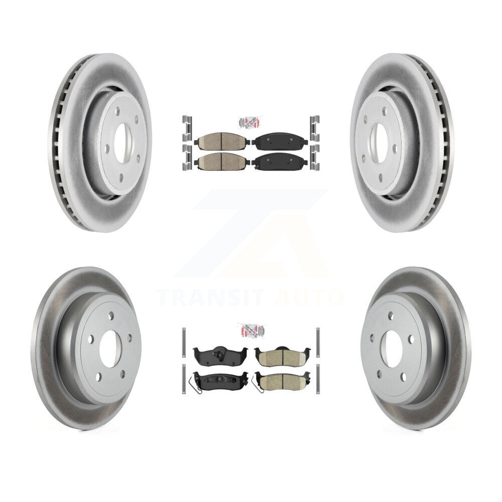 Front Rear Ceramic Pad And Coated Disc Brake Rotors Kit For Jeep Grand Cherokee Commander KGA-102387