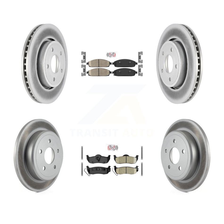 Front Rear Ceramic Pad And Coated Disc Brake Rotors Kit For Jeep Grand Cherokee Commander KGA-102387