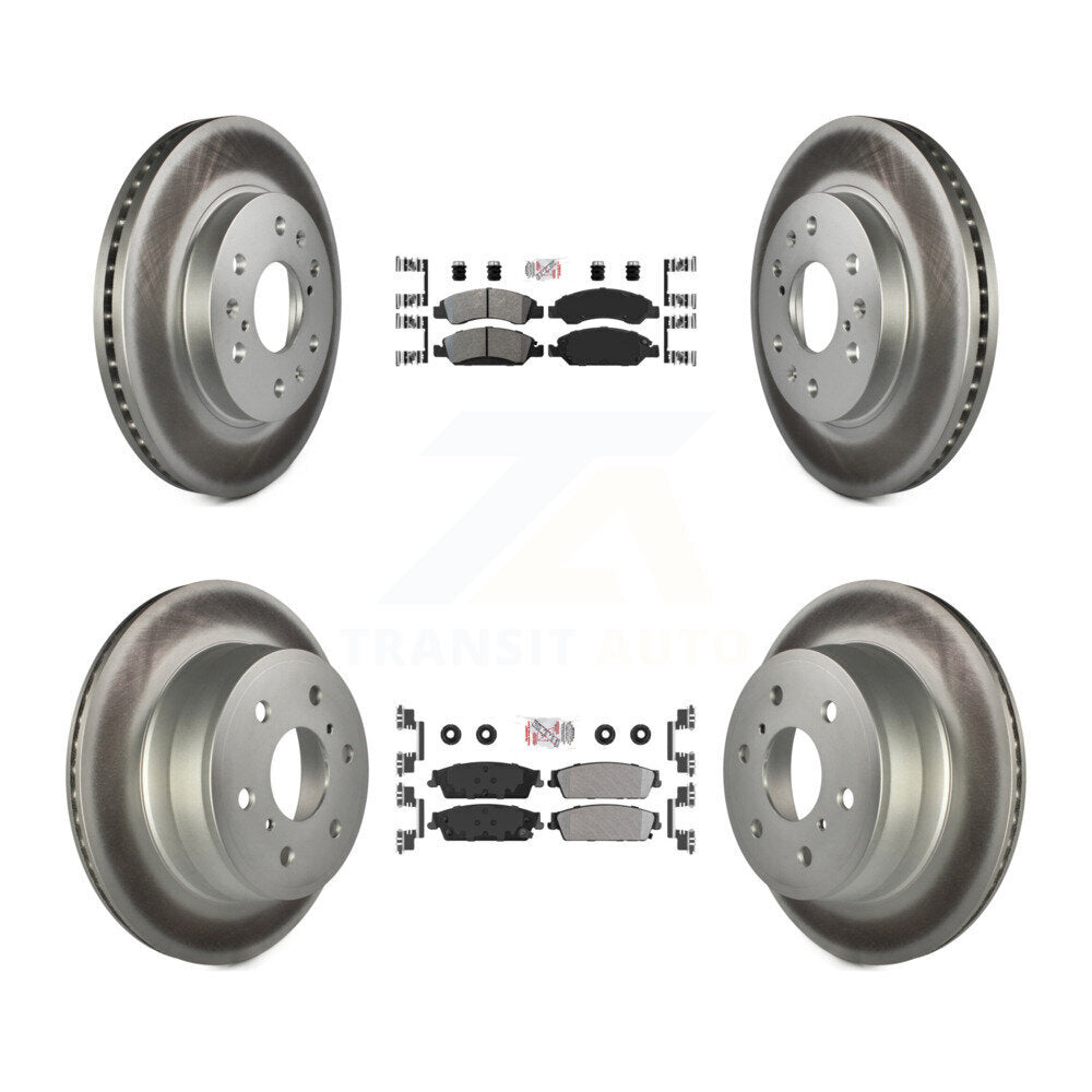 Front Rear Semi-Metallic Pad Coat Brake Rotor Kit For Chevrolet GMC Sierra 1500 Silverado KGA-102391
