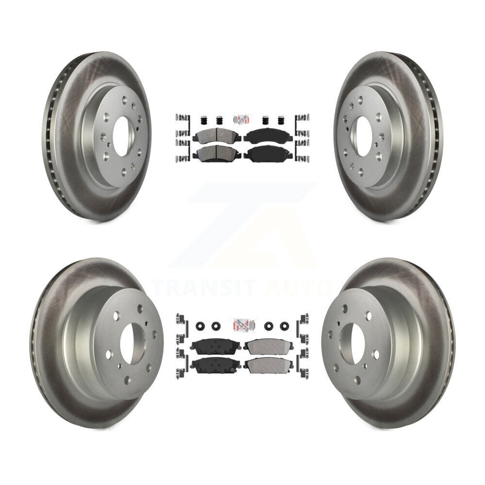 Front Rear Semi-Metallic Pad Coat Brake Rotor Kit For Chevrolet GMC Sierra 1500 Silverado KGA-102391