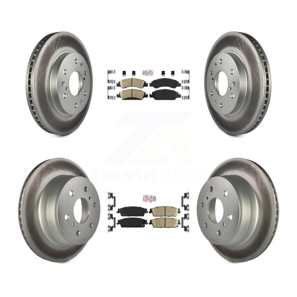 Front Rear Ceramic Pad Coat Brake Rotor Kit For Chevrolet GMC Sierra 1500 Silverado Tahoe KGA-102393