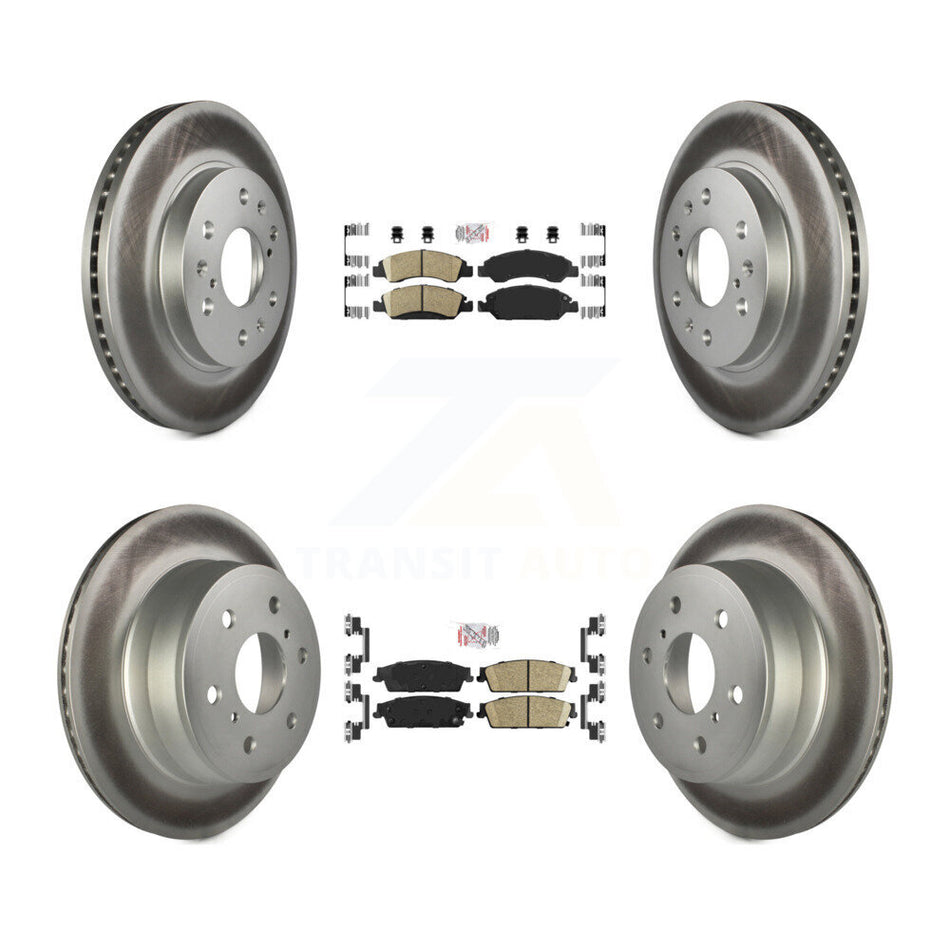 Front Rear Ceramic Pad Coat Brake Rotor Kit For Chevrolet GMC Sierra 1500 Silverado Tahoe KGA-102393