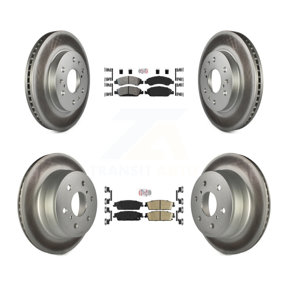 Front Semi-Metallic Rear Ceramic Pad Coated Brake Rotor Kit For Chevrolet GMC Sierra 1500 KGA-102394