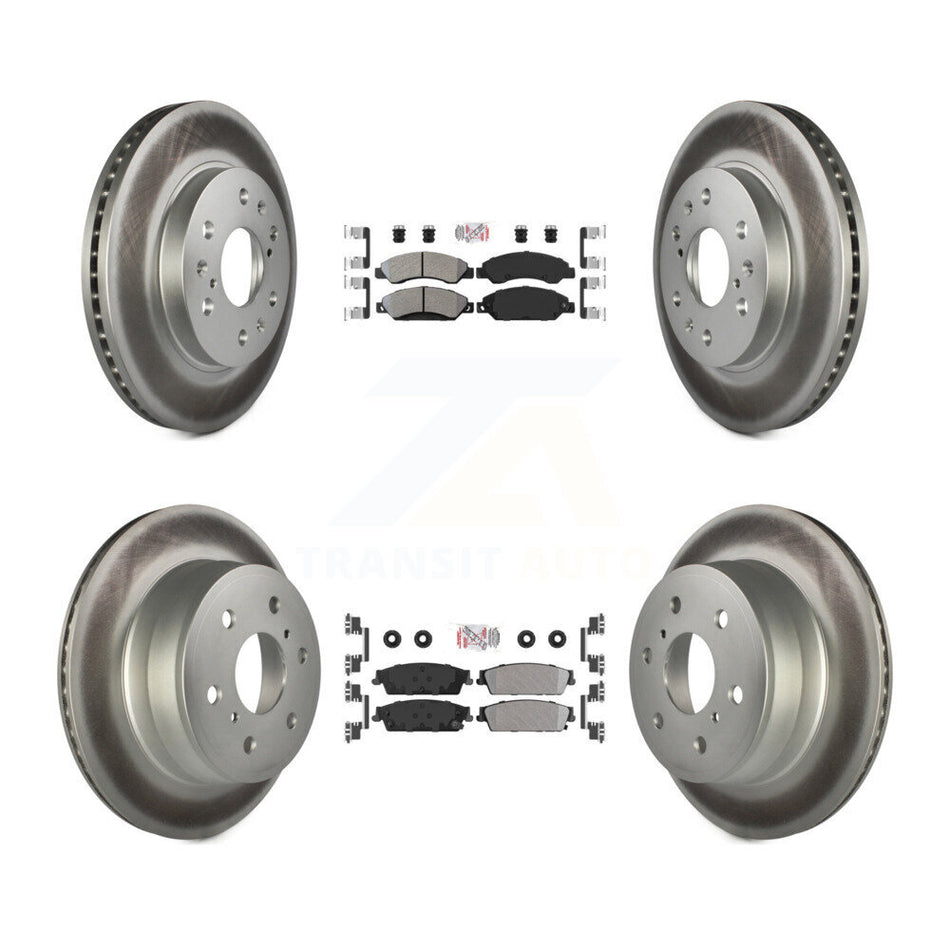 Front Rear Semi-Metallic Pad Coat Brake Rotor Kit For Chevrolet Avalanche Cadillac GMC XL KGA-102397