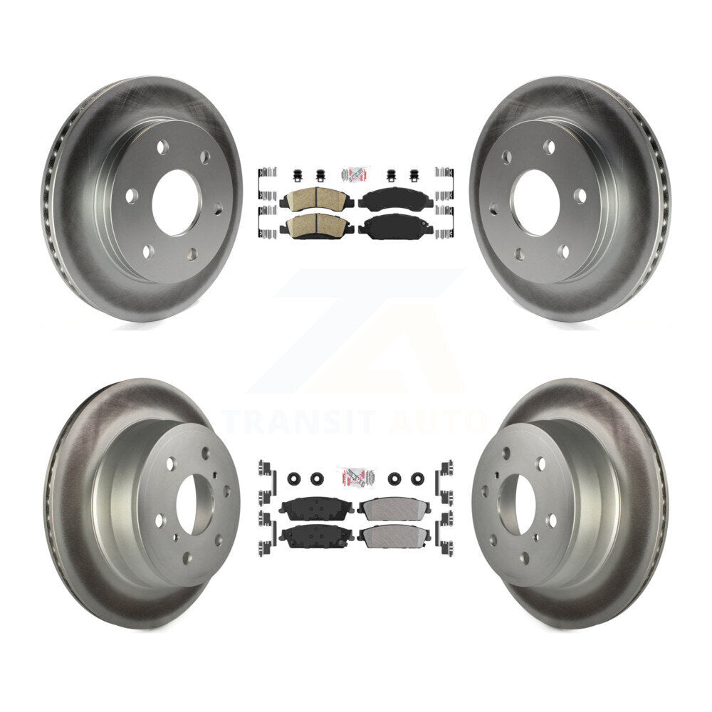 Front Ceramic Rear Semi-Metallic Pad And Coated Disc Brake Rotors Kit For GMC Sierra 1500 KGA-102400