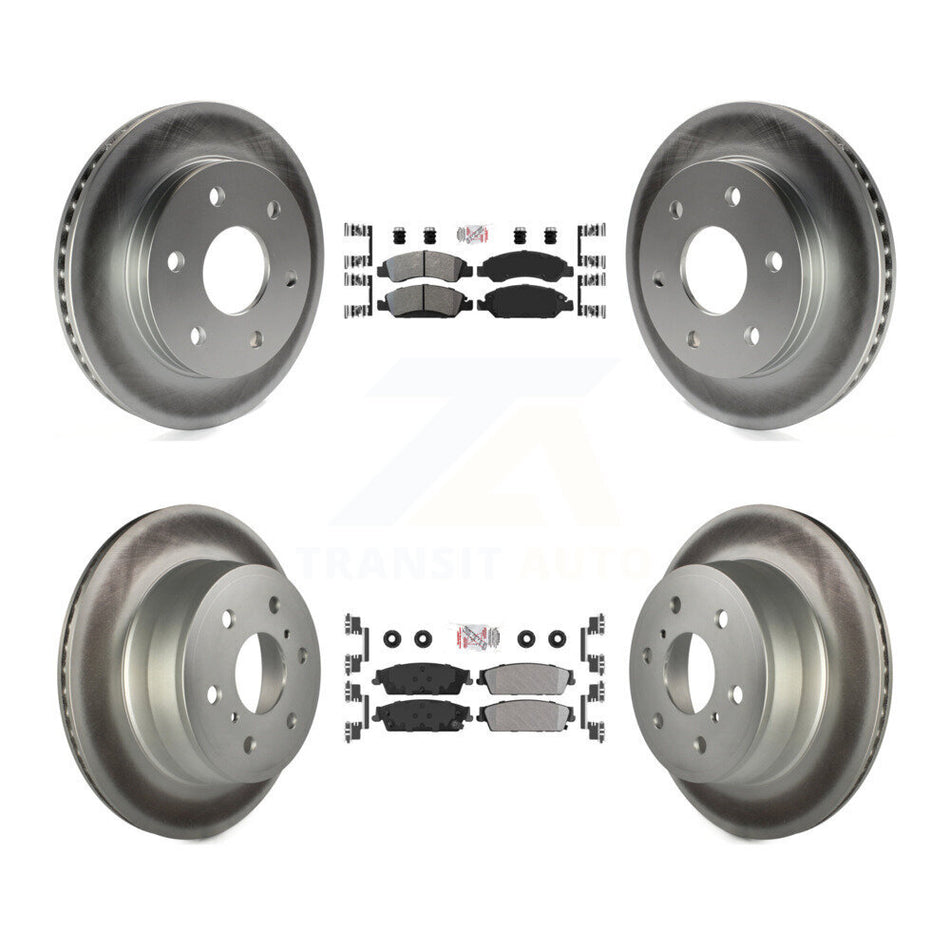 Front Rear Semi-Metallic Pad Coat Brake Rotor Kit For 07 GMC Sierra 1500 Disc rear brakes KGA-102401