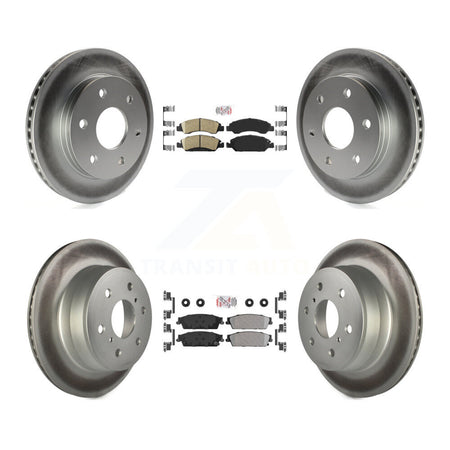 Front Ceramic Rear Semi-Metallic Pad And Coated Disc Brake Rotors Kit For GMC Sierra 1500 KGA-102402