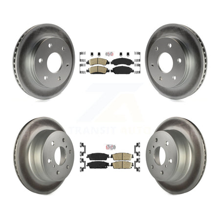 Front Rear Ceramic Pad & Coated Brake Rotor Kit For 2007 GMC Sierra 1500 Disc rear brakes KGA-102403