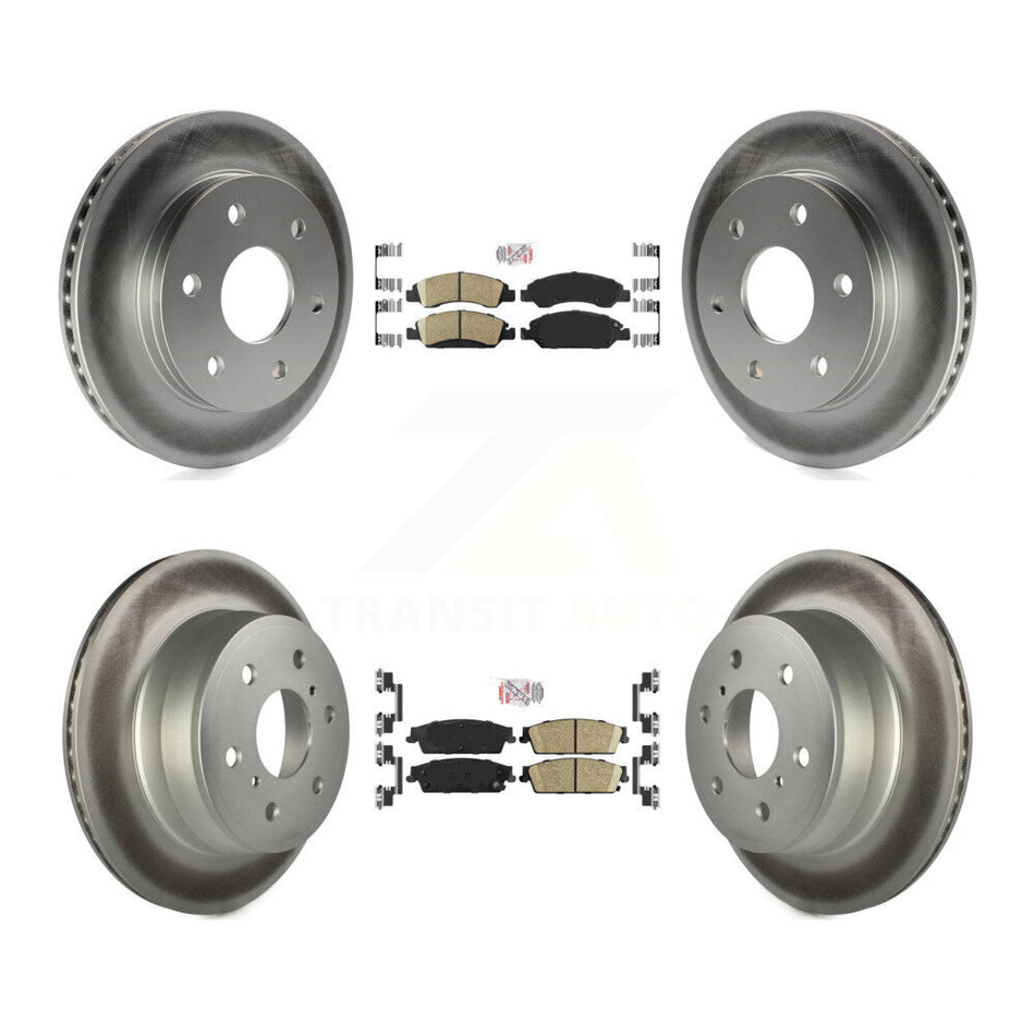 Front Rear Ceramic Pad & Coated Brake Rotor Kit For 2007 GMC Sierra 1500 Disc rear brakes KGA-102405