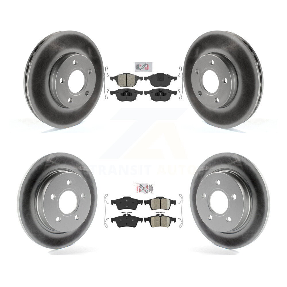 Front Semi-Metallic Rear Ceramic Pads And Coated Disc Brake Rotors Kit For Ford Focus KGA-102412