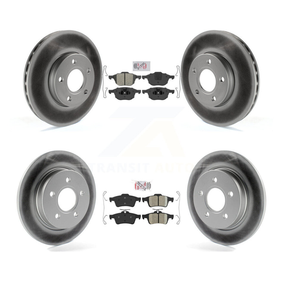 Front Semi-Metallic Rear Ceramic Pads And Coated Disc Brake Rotors Kit For Ford Focus KGA-102412
