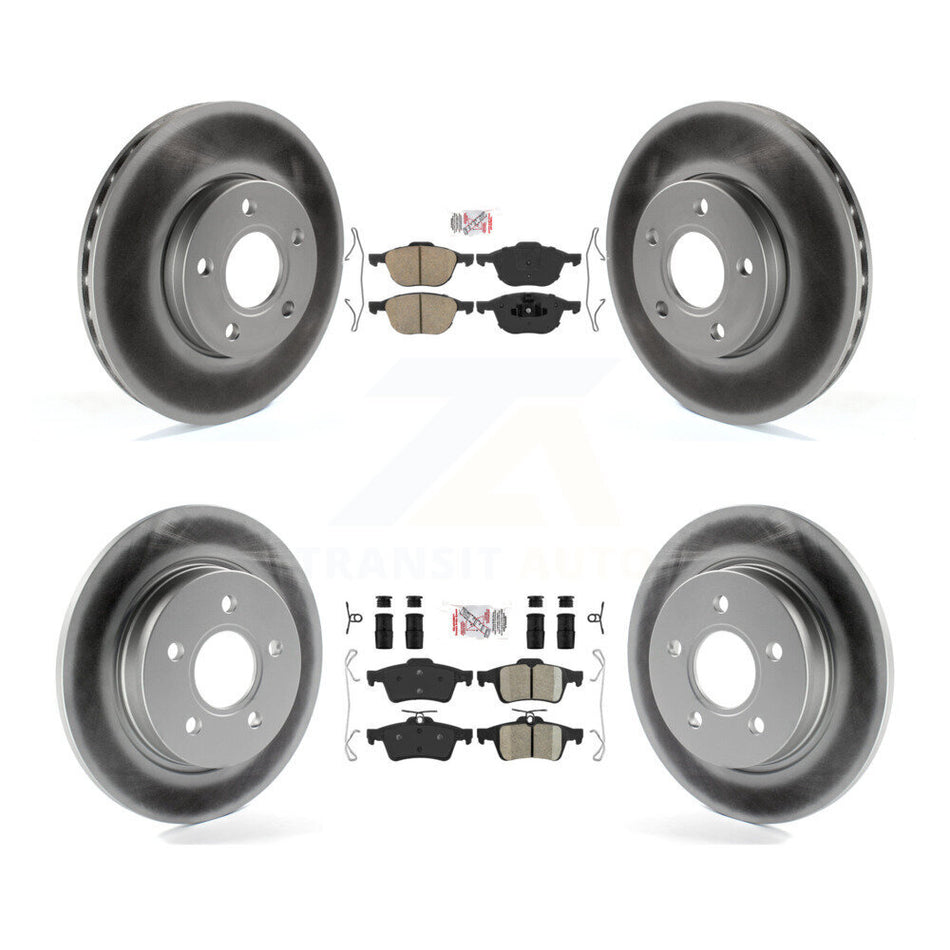 Front Rear Ceramic Pads And Coated Disc Brake Rotors Kit For Ford Focus KGA-102415