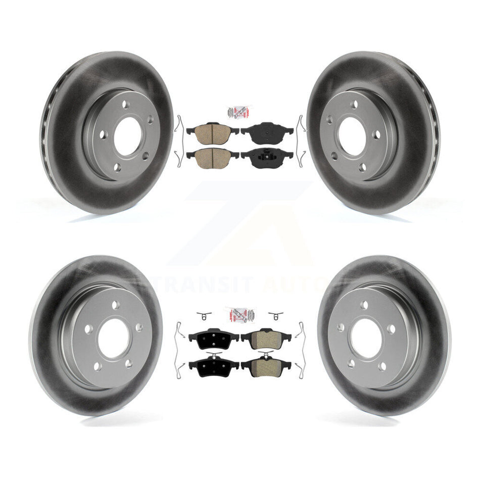 Front Ceramic Rear Semi-Metallic Pads And Coated Disc Brake Rotors Kit For Ford Focus KGA-102417