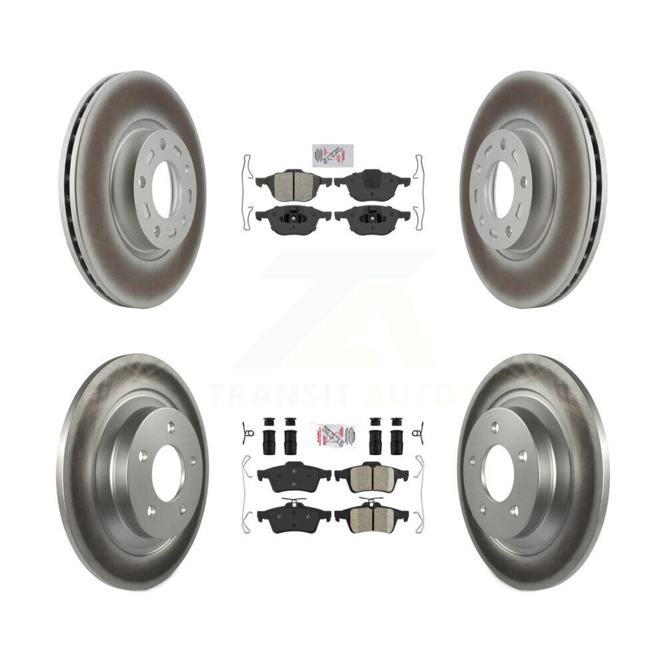 Front Semi-Metallic Rear Ceramic Pads And Coated Disc Brake Rotors Kit For Mazda 5 KGA-102420