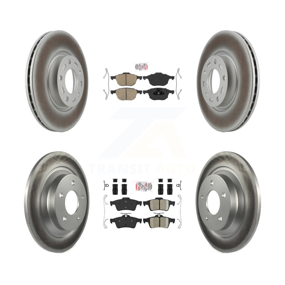 Front Rear Ceramic Pads And Coated Disc Brake Rotors Kit For Mazda 5 KGA-102421