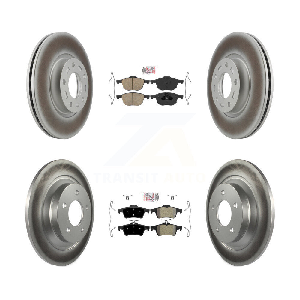 Front Ceramic Rear Semi-Metallic Pads And Coated Disc Brake Rotors Kit For Mazda 5 KGA-102423