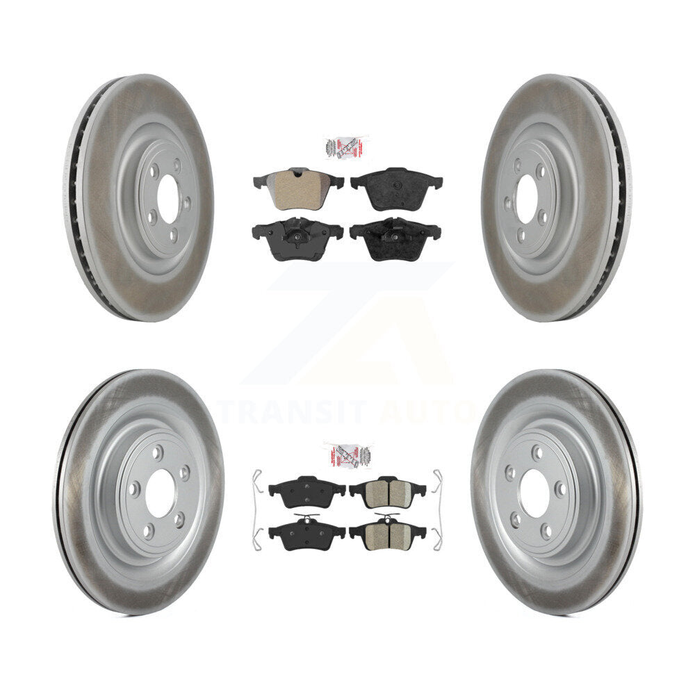 Front Semi-Metallic Rear Ceramic Pad Coated Brake Rotor Kit For Jaguar XF XJ XKR XK Super KGA-102430
